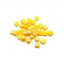 CSCP-P4-5*4-5mm-20 - (10 buc.) Cabochon sticla patrat galben copt perlat 10*10mm - STOC LIMITAT!