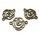 CO1367- Conector trandafir bronz antic 26*20mm