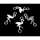 CO369 - Conector flamingo argintiu antic 21*10mm
