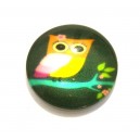 CSP14mm-A-250 - Cabochon sticla print trifoi 14mm - STOC FOARTE LIMITAT!!!