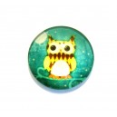 DISPONIBIL 3 BUCATI - CSP14mm-A-260 - Cabochon sticla print bufnite 14mm - STOC FOARTE LIMITAT!!!