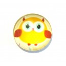 DISPONIBIL 4 BUCATI - CSP14mm-A-263 - Cabochon sticla print bufnite 14mm - STOC FOARTE LIMITAT!!!