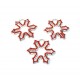CP623 - Charm emailat argintiu inchis fulg de zapada rosu 25*23mm