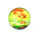 DISPONIBIL 3 BUCATI - CSP14mm-A-293 - Cabochon sticla print flori 14mm - STOC FOARTE LIMITAT!!!