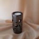 DISPONIBIL 2 BUCATI - Suport lumanare ceramica negru hematit 12.5*6cm