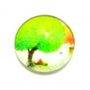 DISPONIBIL 2 BUCATI - CSP12mm-A-52 - Cabochon sticla print copac 12mm - STOC FOARTE LIMITAT!!!