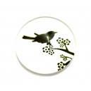 DISPONIBIL 4 BUCATI - CSP12mm-A-246 - Cabochon sticla print pasari 12mm - STOC FOARTE LIMITAT!!!