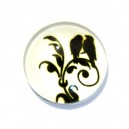 DISPONIBIL 2 BUCATI - CSP16mm-A-472 - Cabochon sticla print flori 16mm - STOC FOARTE LIMITAT!!!