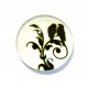 DISPONIBIL 2 BUCATI - CSP16mm-A-472 - Cabochon sticla print flori 16mm - STOC FOARTE LIMITAT!!!