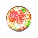 DISPONIBIL 1 BUCATA - CSP12mm-A-379 - Cabochon sticla print flori 12mm - STOC FOARTE LIMITAT!!!