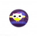 DISPONIBIL 2 BUCATI - CSP10mm-A-28 - Cabochon sticla print bufnite 10mm