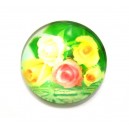 DISPONIBIL 5 BUCATI - CSP10mm-A-94 - Cabochon sticla print flori 10mm - STOC FOARTE LIMITAT!!!