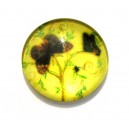 DISPONIBIL 1 BUCATA - CSP10mm-A-312 - Cabochon sticla print flori 10mm - STOC FOARTE LIMITAT!!!