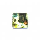 CSP15*15mm-A-318 - Cabochon sticla patrat print fluturi 15*15mm - STOC FOARTE LIMITAT!!!