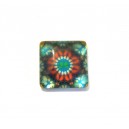 CSP10*10mm-A-183 - Cabochon sticla patrat print etnic 15*15mm - STOC FOARTE LIMITAT!!!