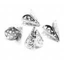 CA107 - Capacele filigranate conice argintiu inchis 16*16mm
