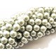 PS4mm-52 - (10 buc.) Perle sticla alb argintiu sfere 4mm