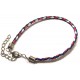 DISPONIBIL 3 BUCATI - BRP27 - Bratara imitatie piele impletita multicolora 21cm - STOC LIMITAT