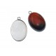 DISPONIBIL 1 SET CU 8 BUCATI - OTE111 - Baza cabochon otel inoxidabil argintiu inchis 30*19mm/25*18mm
