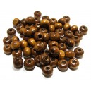(10 buc.) Margele lemn maro roscat 7*6mm