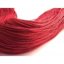 SBC1mm-45 - (1 metru) Snur bumbac cerat rosu 0.9mm 