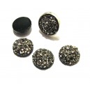 CRS116 - Cabochon rasina druzy gri argintiu 10mm