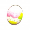 DISPONIBIL 4 BUCATI - CSP25*18mm-A-46 - Cabochon sticla print copac 25*18mm