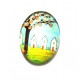 DISPONIBIL 2 BUCATI - CSP25*18mm-A-62 - Cabochon sticla print copac 25*18mm