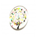 DISPONIBIL 2 BUCATI - CSP25*18mm-A-72 - Cabochon sticla print copac 25*18mm