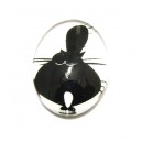 DISPONIBIL 2 BUCATI - CSP25*18mm-A-107 - Cabochon sticla print pisica 25*18mm