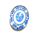 DISPONIBIL 2 BUCATI - CSP25*18mm-A-147 - Cabochon sticla print model floral 25*18mm