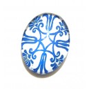 DISPONIBIL 3 BUCATI - CSP25*18mm-A-148 - Cabochon sticla print model floral 25*18mm