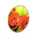 DISPONIBIL 1 BUCATA - CSP25*18mm-A-157 - Cabochon sticla print flori 25*18mm