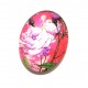 DISPONIBIL 2 BUCATI - CSP25*18mm-A-165 - Cabochon sticla print flori 25*18mm