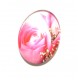 DISPONIBIL 3 BUCATI - CSP25*18mm-A-166 - Cabochon sticla print flori 25*18mm