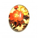 DISPONIBIL 3 BUCATI - CSP25*18mm-A-172 - Cabochon sticla print flori 25*18mm