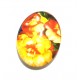 DISPONIBIL 3 BUCATI - CSP25*18mm-A-173 - Cabochon sticla print flori 25*18mm