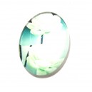 DISPONIBIL 2 BUCATI - CSP25*18mm-A-179 - Cabochon sticla print flori 25*18mm