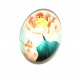 DISPONIBIL 3 BUCATI - CSP25*18mm-A-185 - Cabochon sticla print flori 25*18mm