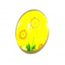 DISPONIBIL 4 BUCATI - CSP25*18mm-A-187 - Cabochon sticla print flori 25*18mm