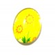 DISPONIBIL 4 BUCATI - CSP25*18mm-A-187 - Cabochon sticla print flori 25*18mm