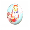 DISPONIBIL 1 BUCATA - CSP25*18mm-A-197 - Cabochon sticla print Matrioska 25*18mm