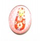 DISPONIBIL 4 BUCATI - CSP25*18mm-A-206 - Cabochon sticla print Matrioska 25*18mm