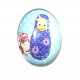 DISPONIBIL 4 BUCATI - CSP25*18mm-A-207 - Cabochon sticla print Matrioska 25*18mm
