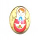 DISPONIBIL 2 BUCATI - CSP25*18mm-A-214 - Cabochon sticla print Matrioska 25*18mm