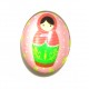 DISPONIBIL 3 BUCATI - CSP25*18mm-A-217 - Cabochon sticla print Matrioska 25*18mm