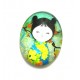 DISPONIBIL 3 BUCATI - CSP25*18mm-A-221 - Cabochon sticla print gheisa 25*18mm
