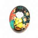 DISPONIBIL 5 BUCATI - CSP25*18mm-A-222 - Cabochon sticla print gheisa 25*18mm