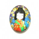 DISPONIBIL 4 BUCATI - CSP25*18mm-A-223 - Cabochon sticla print gheisa 25*18mm