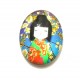 DISPONIBIL 2 BUCATI - CSP25*18mm-A-224 - Cabochon sticla print gheisa 25*18mm